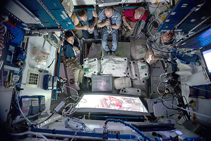 photo of astronauts in space