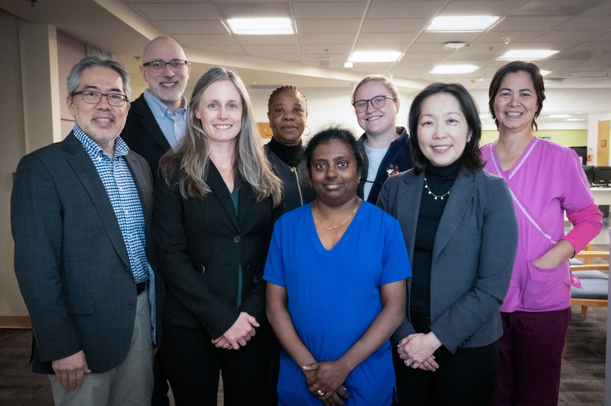 Group of medical professionals in a clinic.