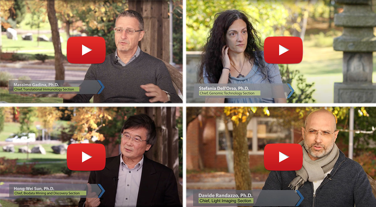 Grid of four images showing the leaders of the NIAMS Core facilities.