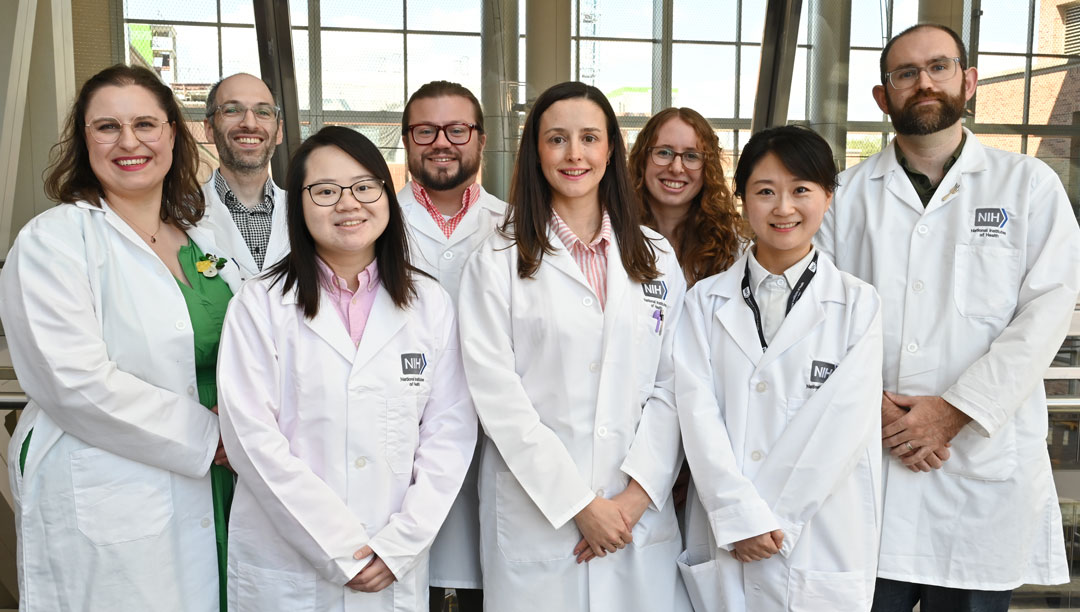 Group of scientists wearing lab coats