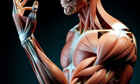 Illustration of muscle on the human body