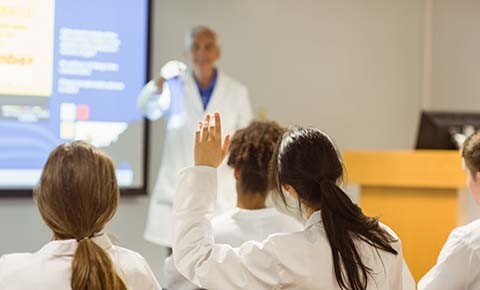Scientists in a classroom