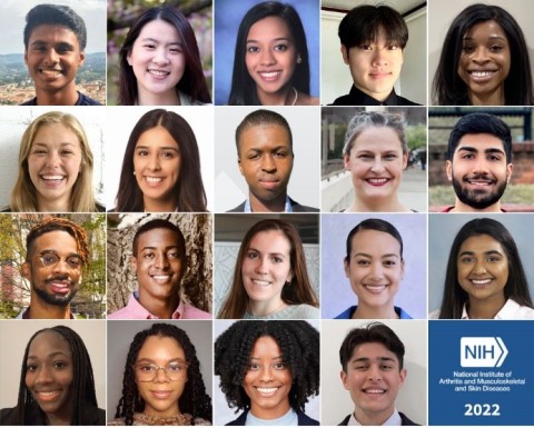 Photograph featuring screenshots of all 2022 NIAMS InVTRO Interns