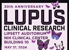 Lupus Clinical Research poster - showing illustrated butterflies.