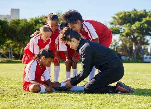 a girl injured during a game