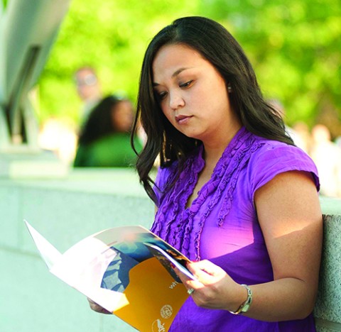 A woman reading