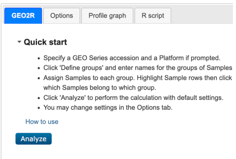 Screen shot showing the "Analyze" button.
