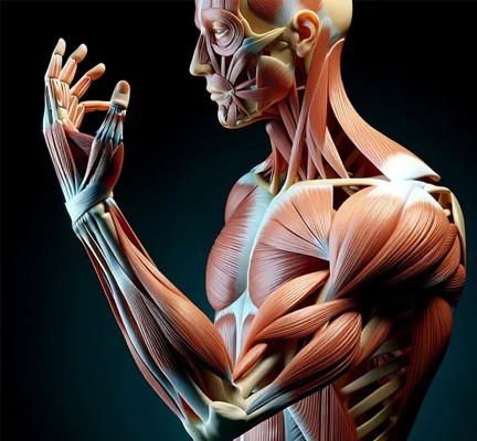 Illustration of muscle on the human body