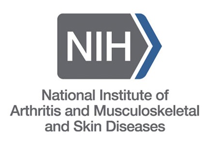 Image of the NIAMS logo, text on top says NIH, below that says National Institution of Arthritis and Musculoskeletal and Skin Diseases