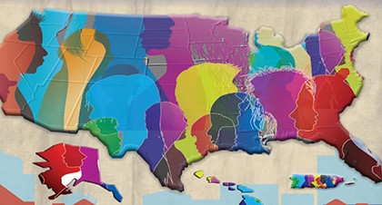 Illustrated collage of the United States