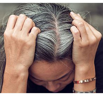 photo of a woman with gray hair