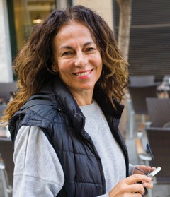 Woman smiling into camera