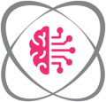 Stylized icon of a brain, encircled by two overlapping ovals