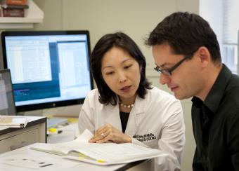 Dr. Kong in the lab. 