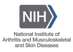 Image of the NIAMS logo, text on top says NIH, below that says National Institution of Arthritis and Musculoskeletal and Skin Diseases