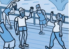Illustration of people being active