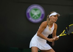 Photo of Wozniacki on the Wimbledon court